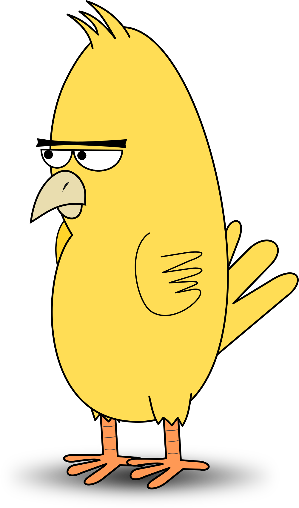 Cartoon Yellow Bird With Glasses PNG