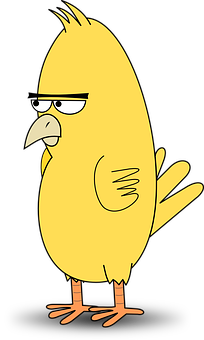 Cartoon Yellow Bird With Glasses PNG