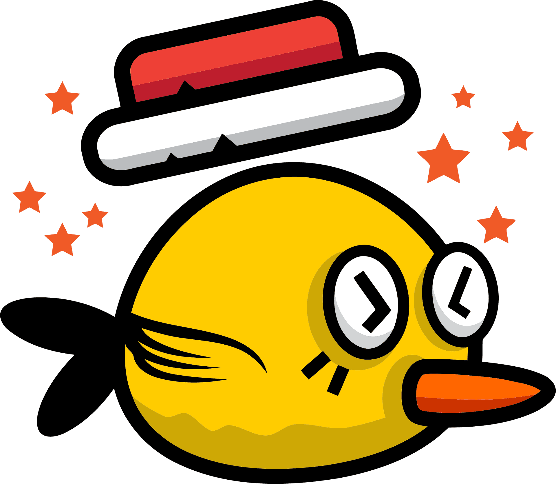 Cartoon Yellow Birdwith Hat PNG