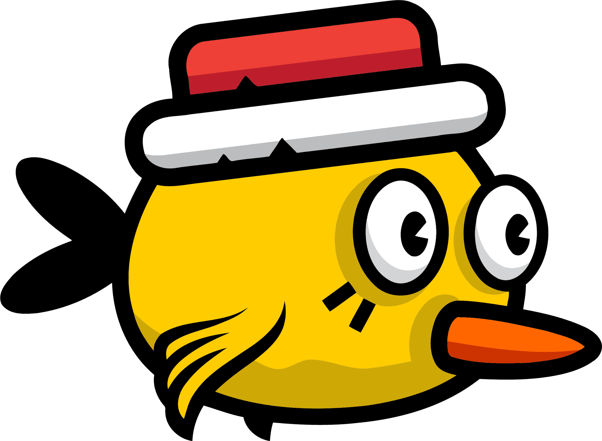 Cartoon Yellow Birdwith Hat PNG