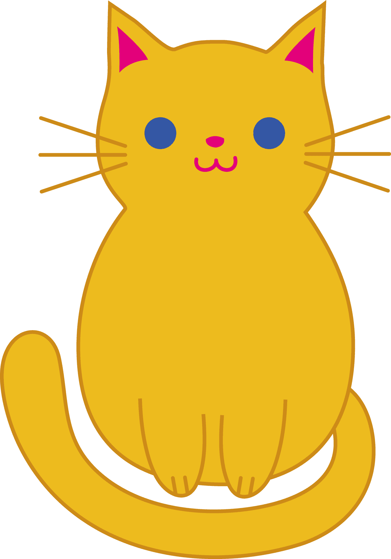 Cartoon Yellow Cat Illustration PNG