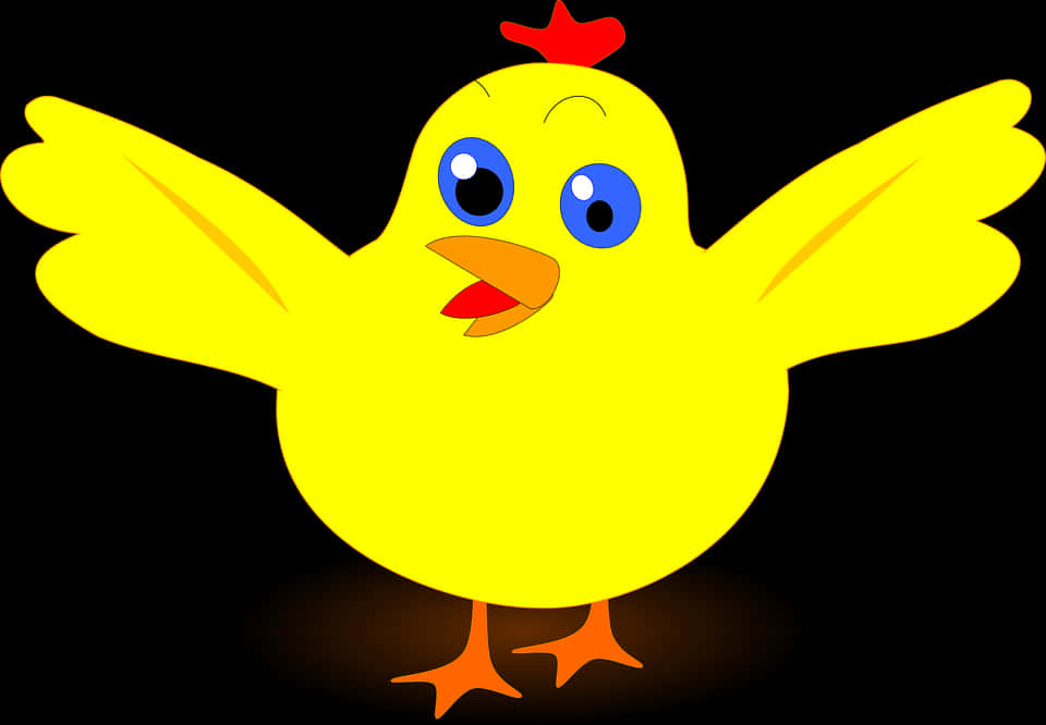 Cartoon Yellow Chick Illustration PNG
