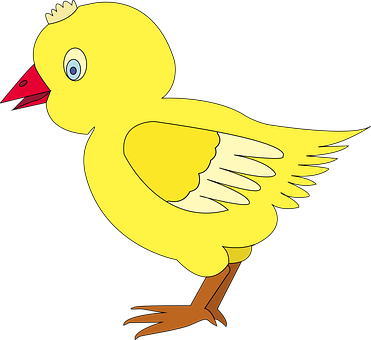 Cartoon Yellow Chick Illustration PNG