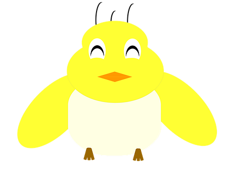 Cartoon Yellow Duck Smiling PNG