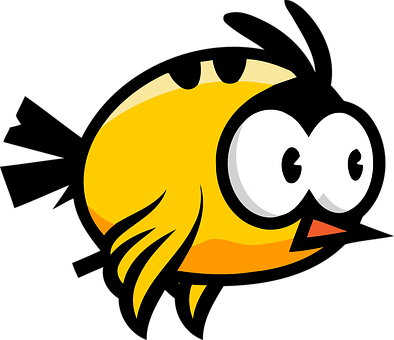 Cartoon Yellow Fish Character PNG