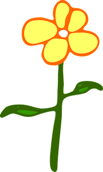 Cartoon Yellow Flower Graphic PNG