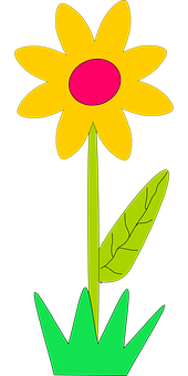 Cartoon Yellow Flower Graphic PNG