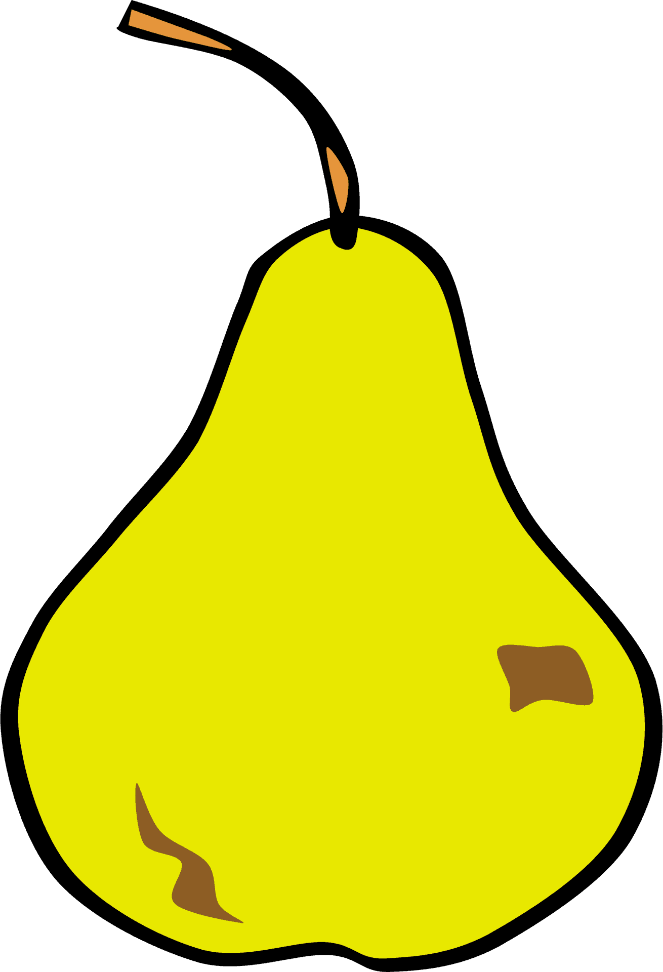 Cartoon Yellow Pear Illustration PNG