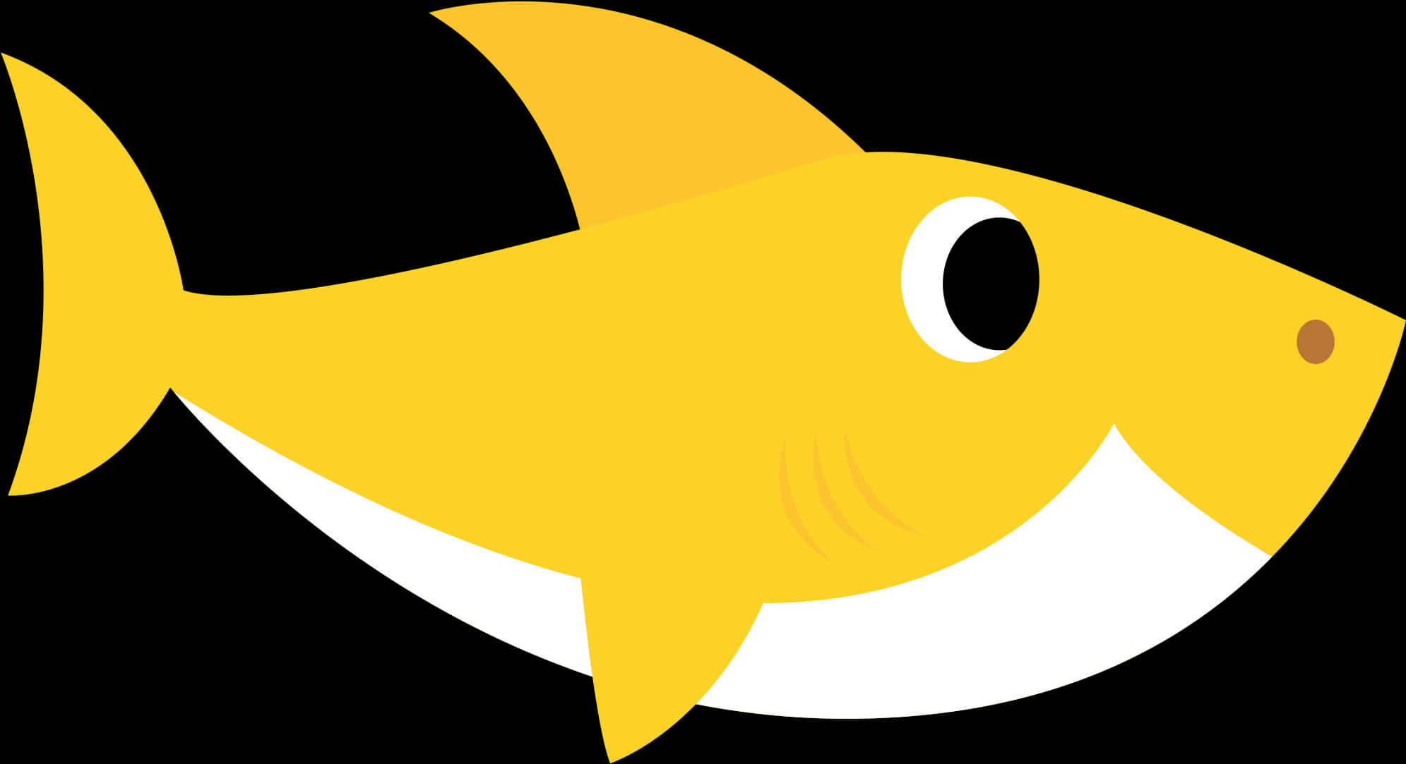Cartoon Yellow Shark Illustration SVG