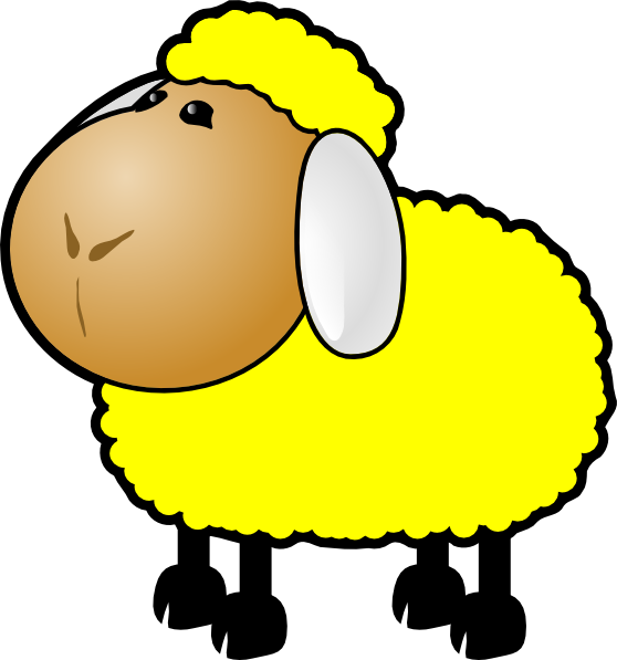 Cartoon_ Yellow_ Sheep_ Vector PNG