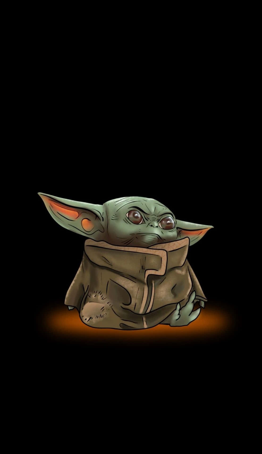 Cartoon Yoda Ready for His Next Adventure Wallpaper