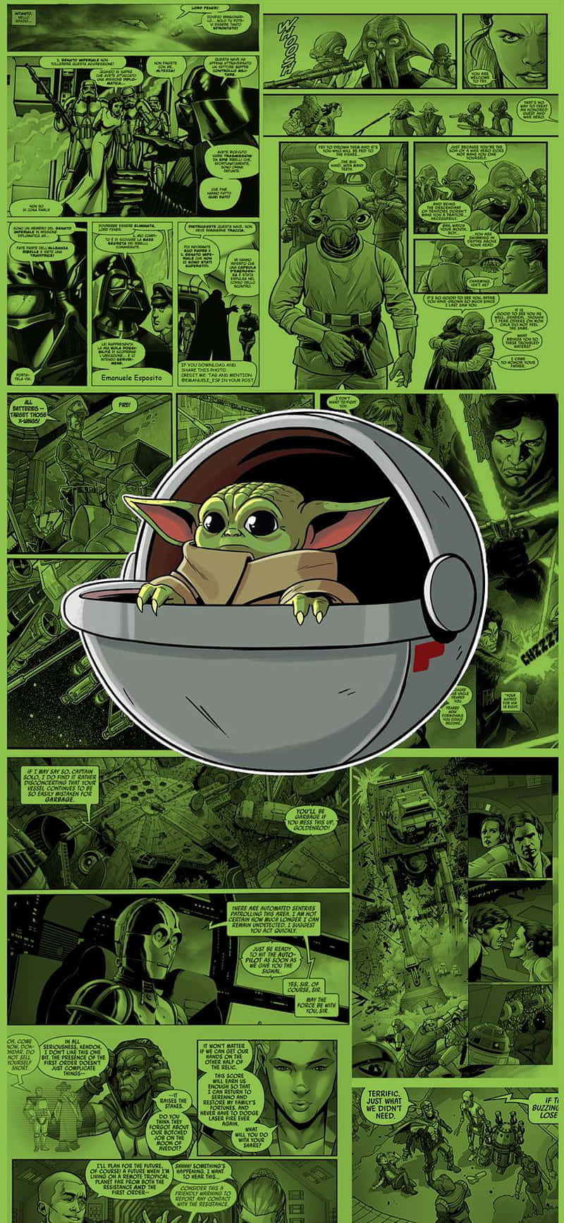 Cartoon Yoda's positive outlook is upful and aspirational Wallpaper