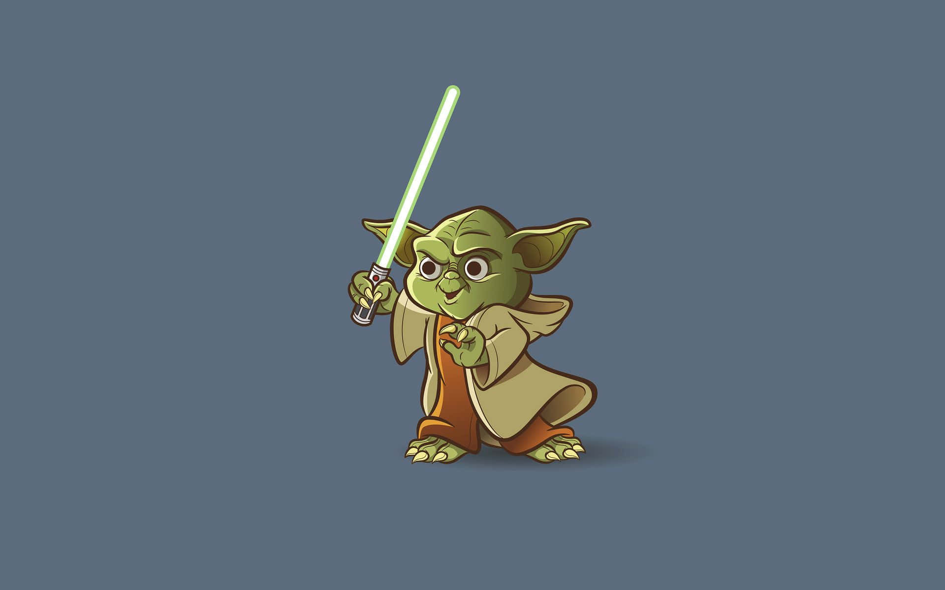 Feel The Force With Cartoon Yoda Wallpaper