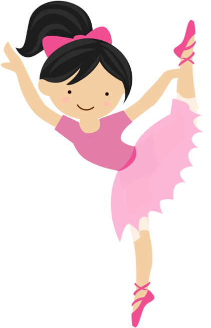 Cartoon Young Ballerina Dancing PNG
