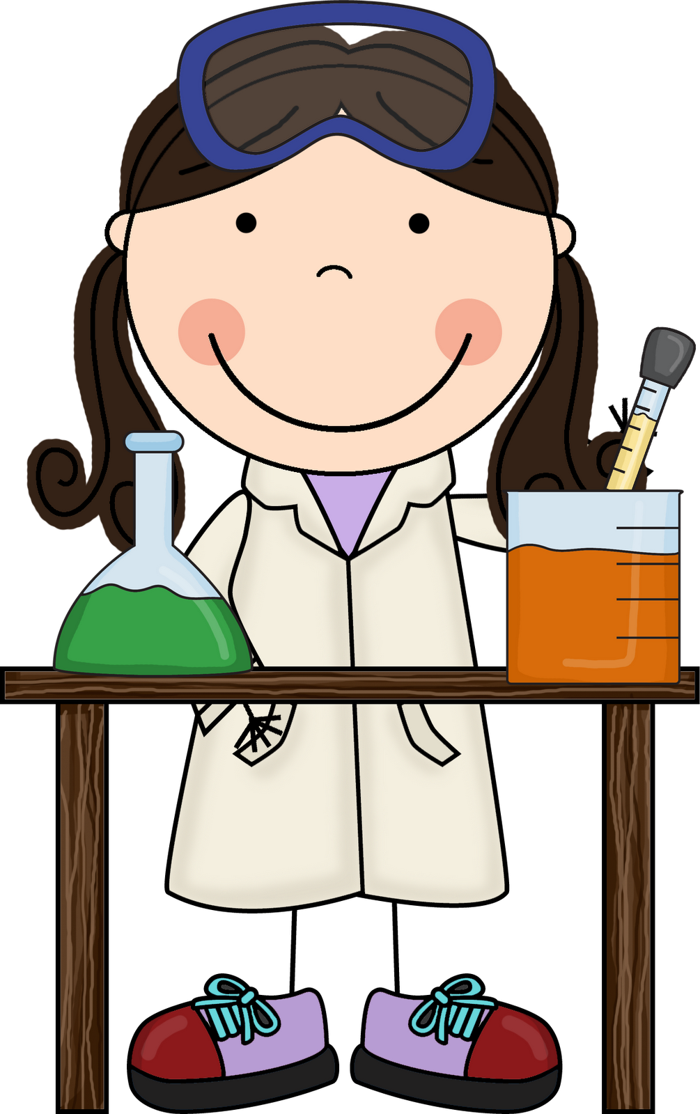 Cartoon Young Scientist Experimenting PNG