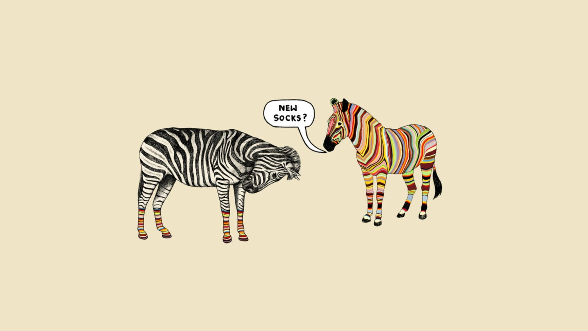 Cartoonzebra Funny Art: Arte Engraçada De Zebra Em Desenho Animado. Papel de Parede