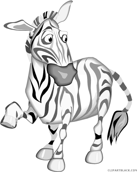 Cartoon Zebra Standing PNG