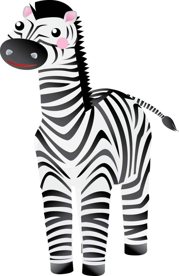 Cartoon Zebra Standing PNG