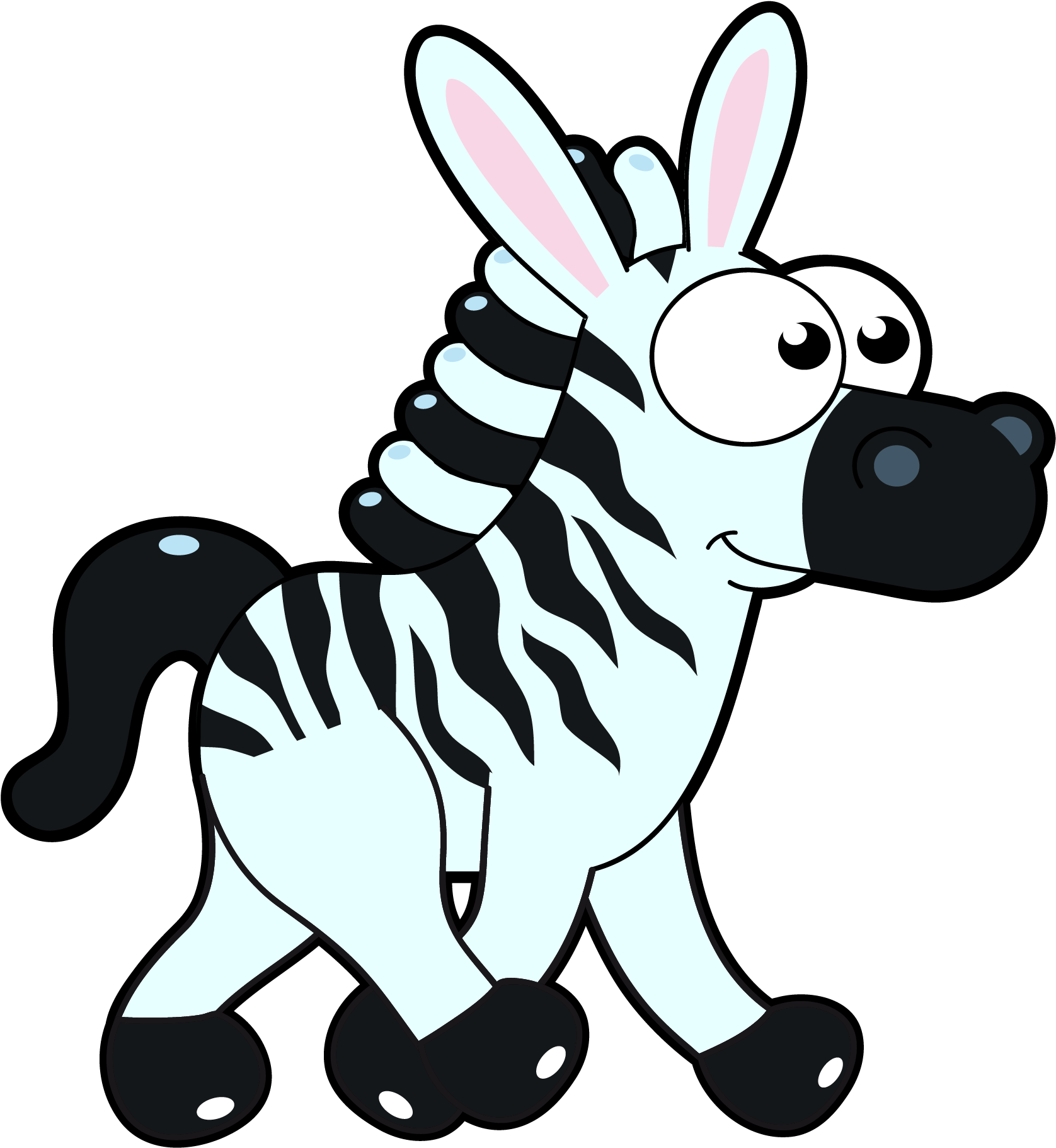 Cartoon Zebra Walking PNG