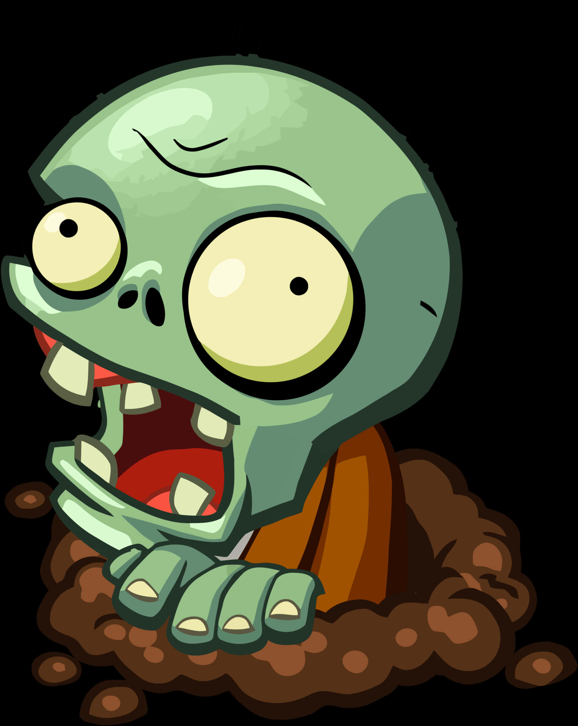 Cartoon Zombie Emerging From Ground PNG