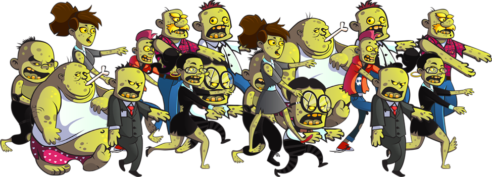 Download Cartoon Zombie Horde | Wallpapers.com