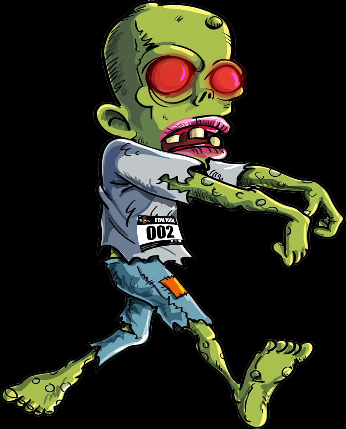 Cartoon Zombie Runner PNG
