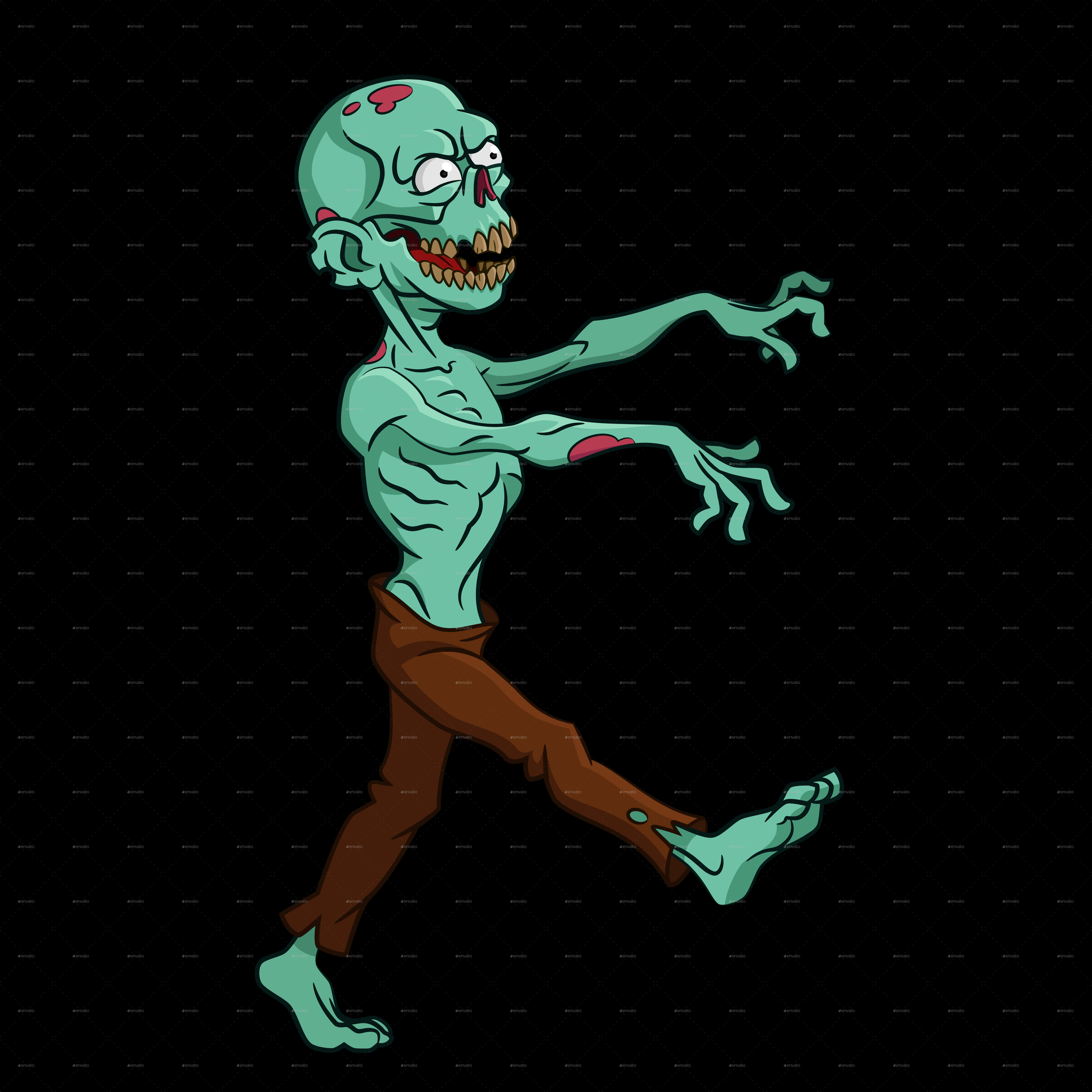 Cartoon Zombie Walking PNG