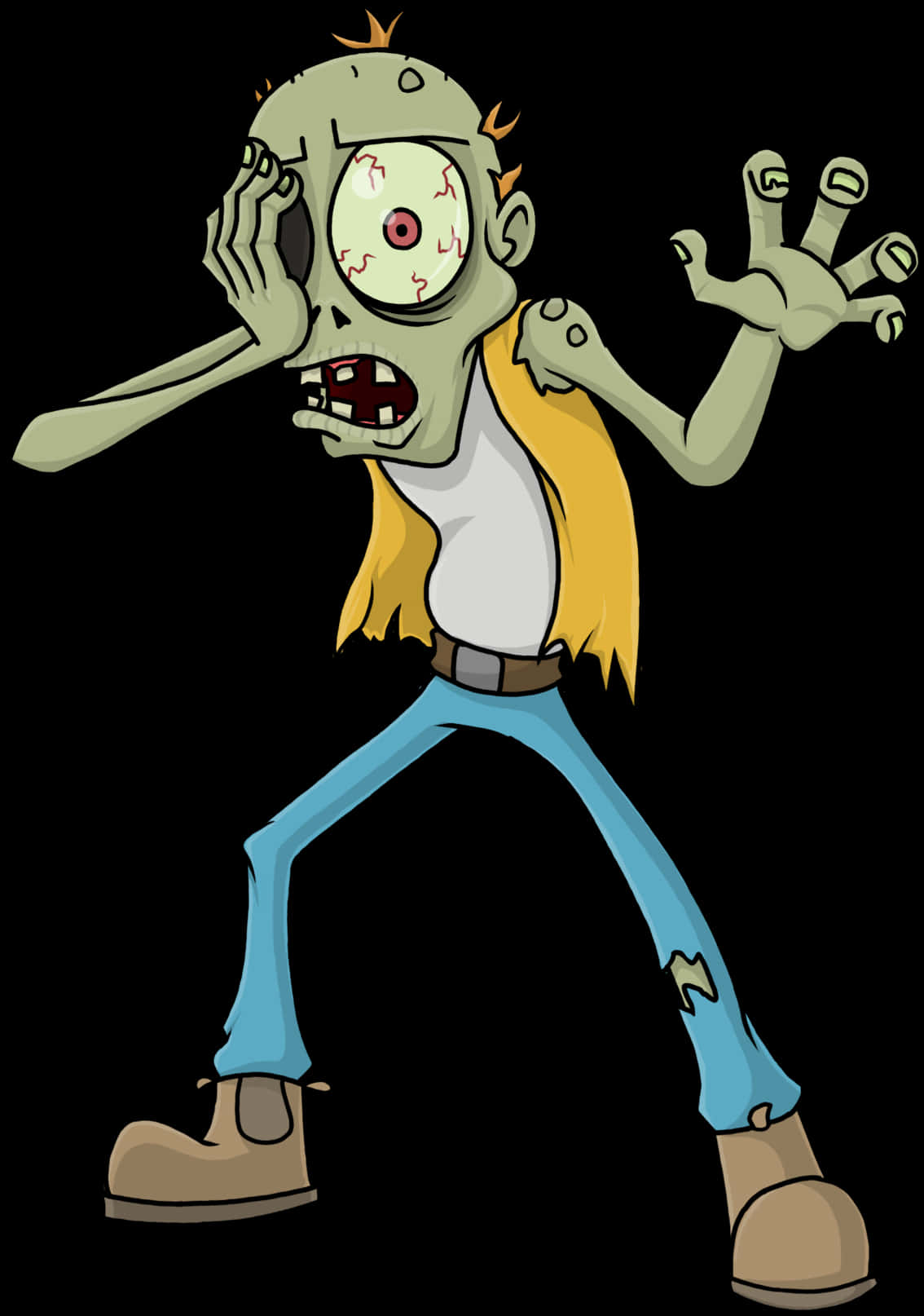 Cartoon Zombie Walking PNG