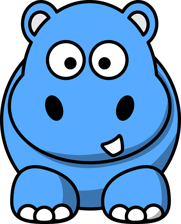Cartoon_ Blue_ Hippo.png PNG