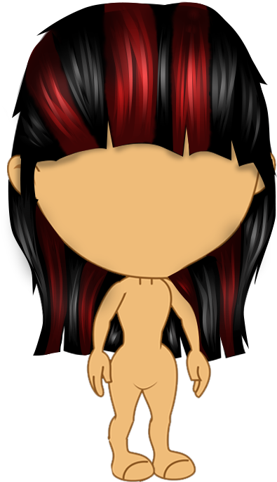 Cartoon_ Character_ With_ Hair_ Covering_ Face.png PNG
