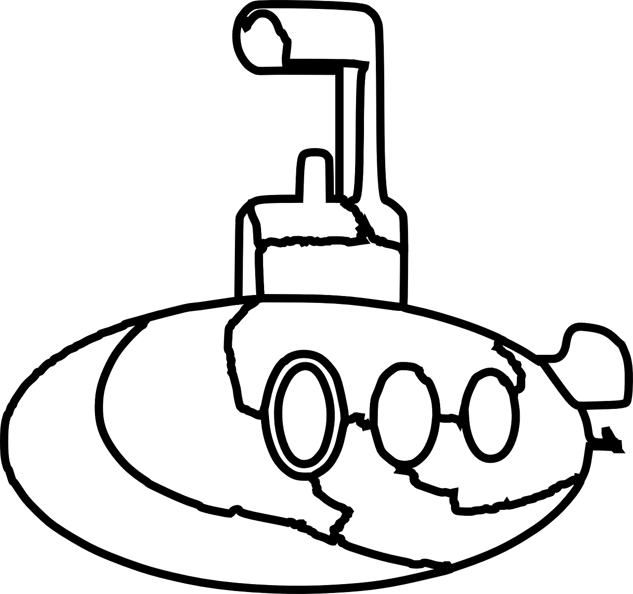 Cartoon_ Submarine_ Outline.png PNG