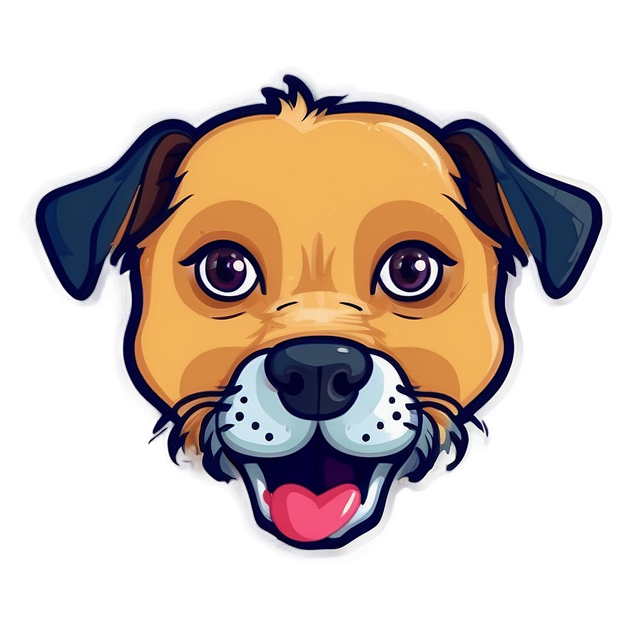 Cartoonish Dog Face Badge Png 06212024 PNG