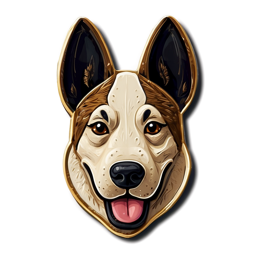 Cartoonish Dog Face Badge Png 94 PNG