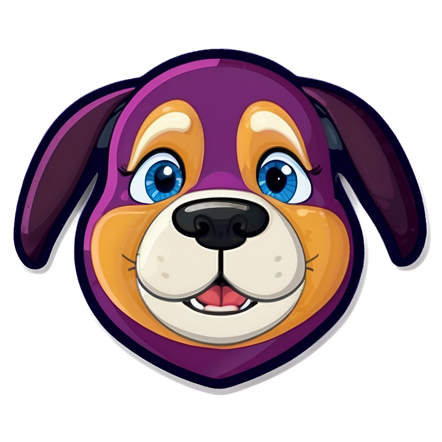 Cartoonish Dog Face Badge Png Ucw68 PNG