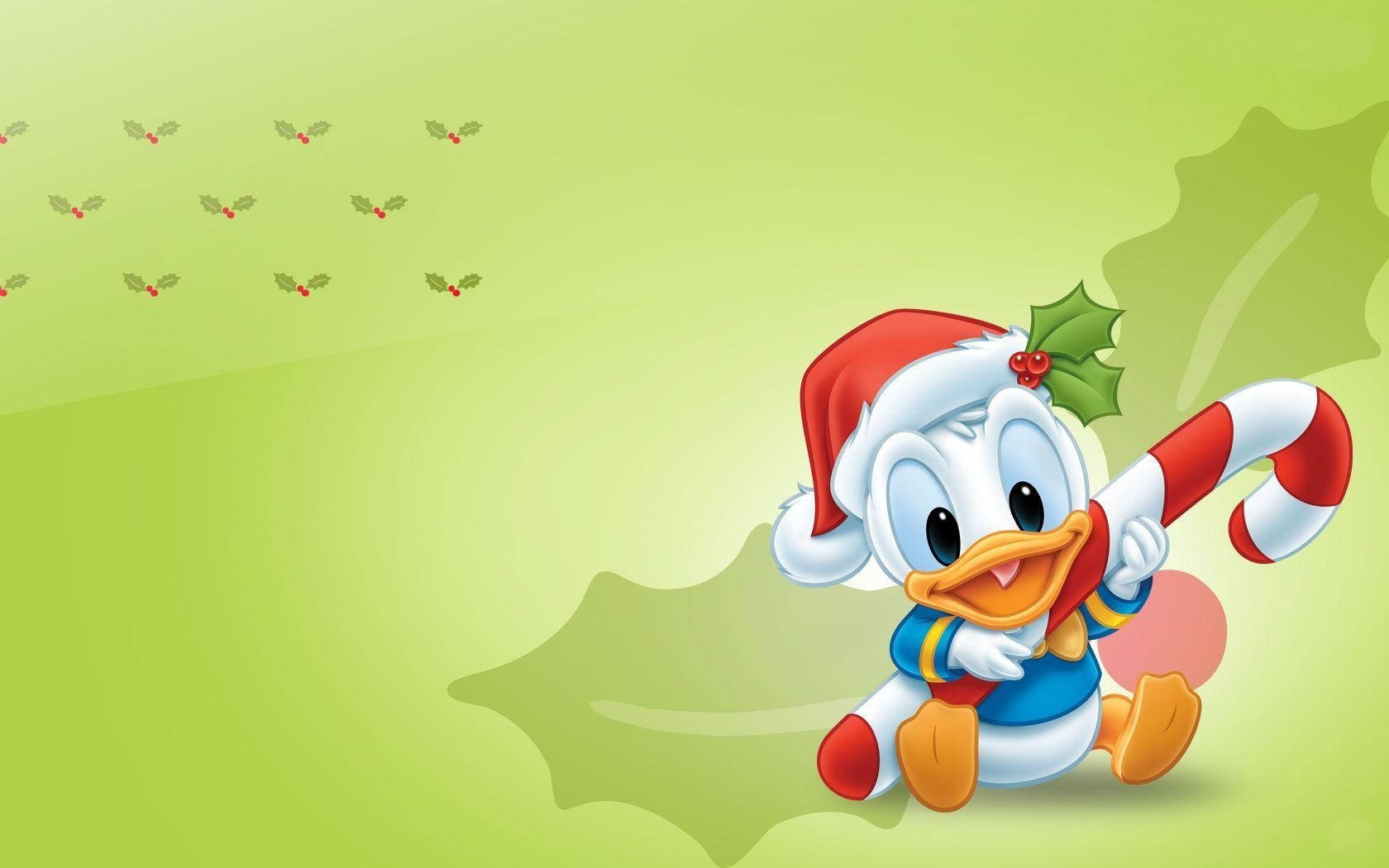 Download Cartoons Donald Duck Christmas Theme Wallpaper 