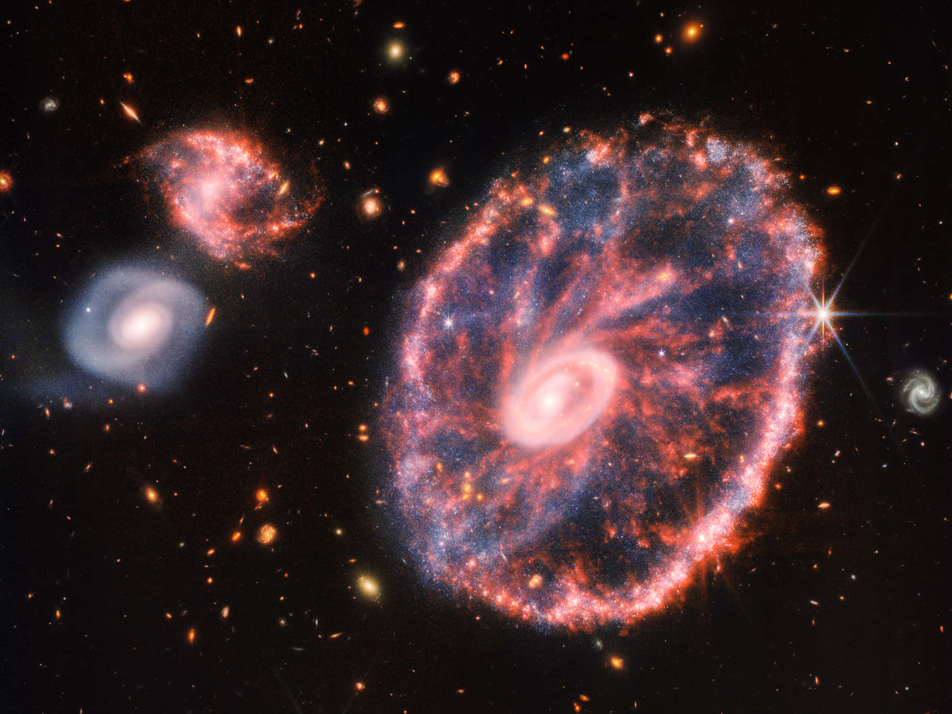 Cartwheel Galaxy In Space Astronomy Wallpaper
