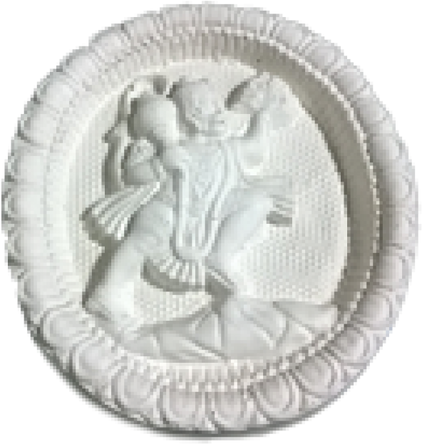 Carved Angel Relief Oval Frame PNG