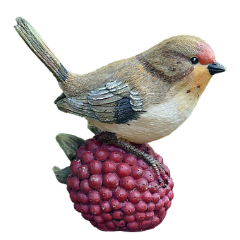 Carved Birdon Raspberry Sculpture PNG