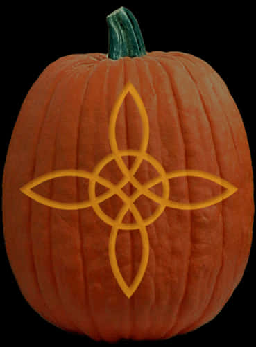 Carved Celtic Knot Pumpkin PNG