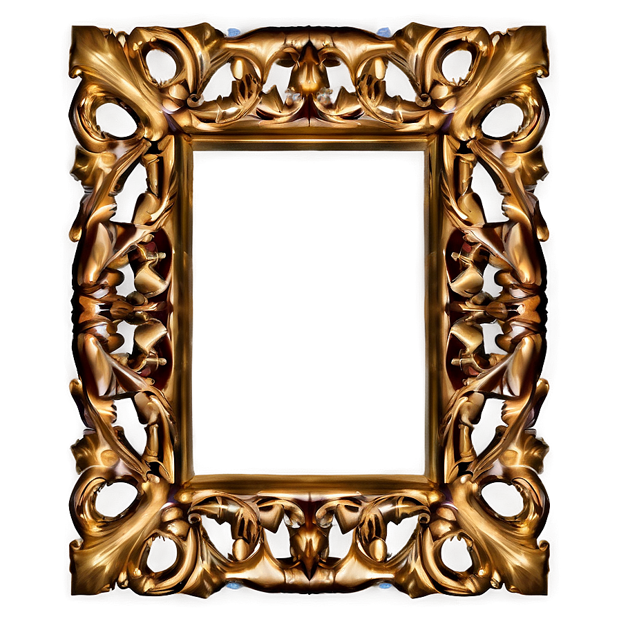 Carved Golden Frame Png Fci PNG
