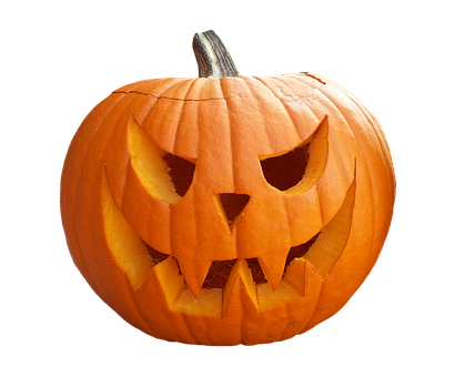 Carved Halloween Pumpkin Black Background PNG