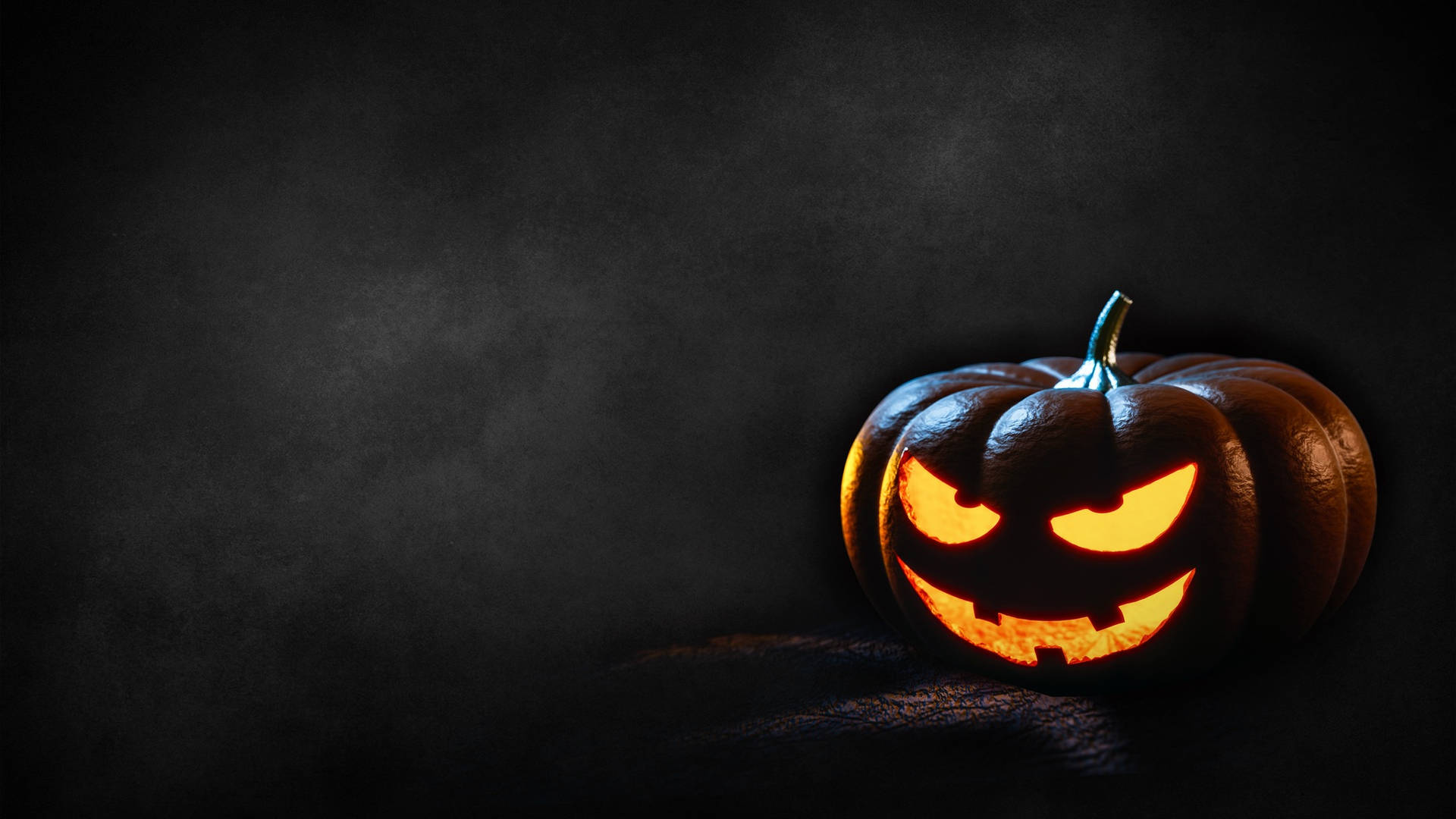Carved Pumpkin Black Background Halloween Computer