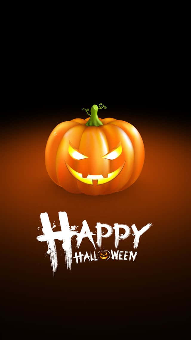 Saludode Feliz Halloween Con Calabaza Tallada Fondo de pantalla