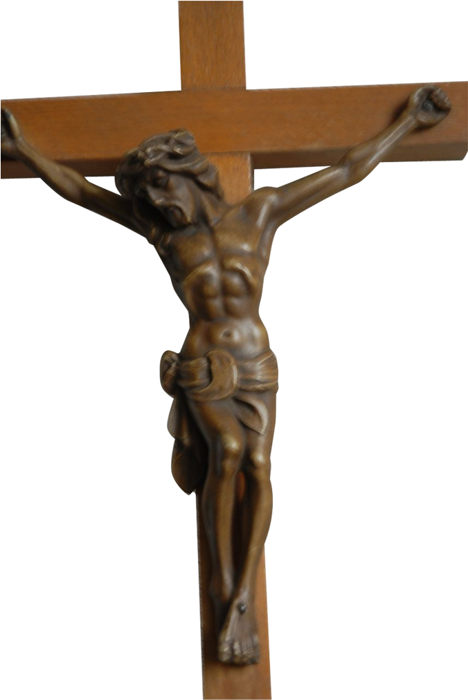 Carved Wooden Crucifix PNG