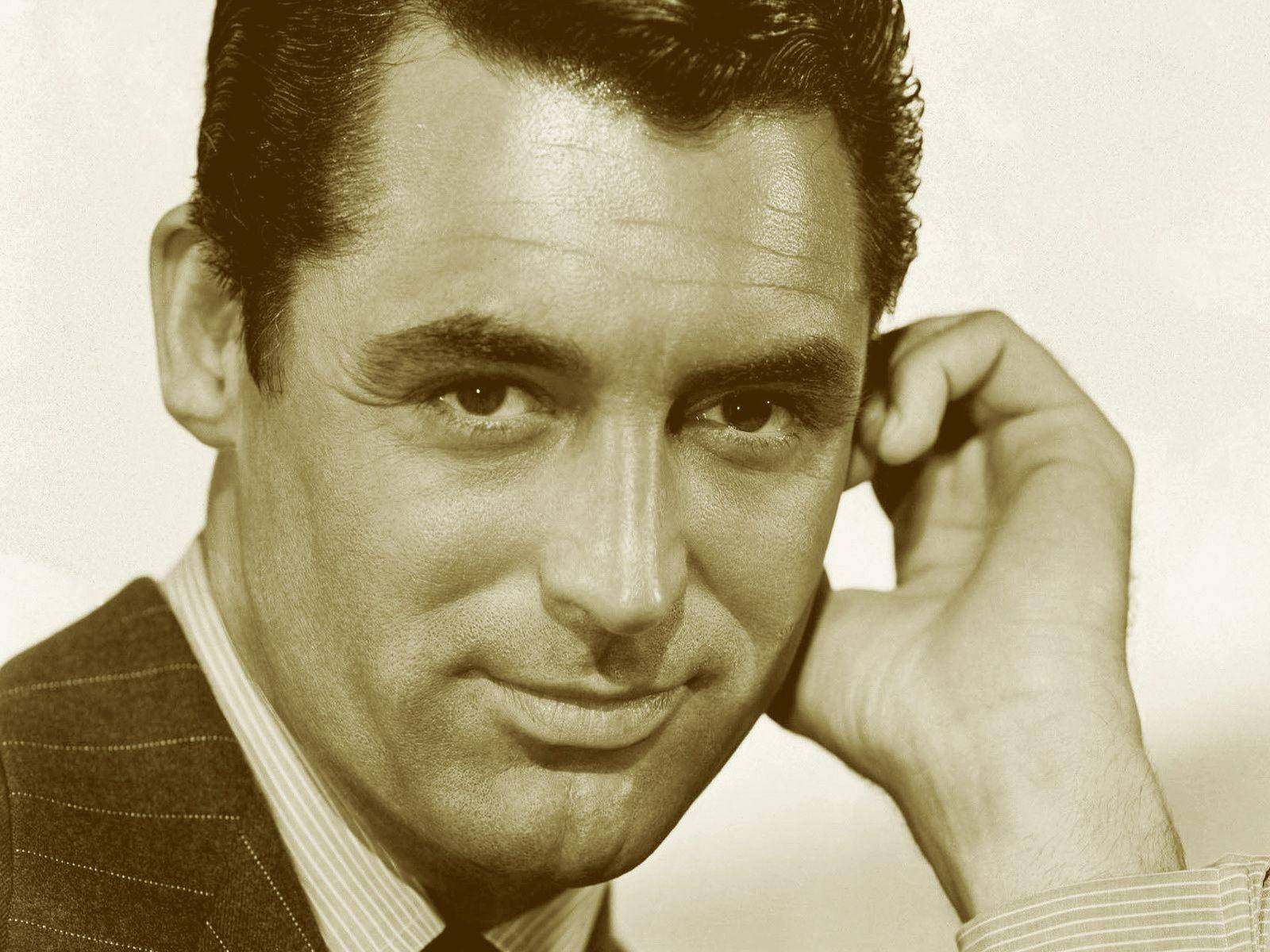 Ritrattodi Cary Grant In Sépia Sfondo