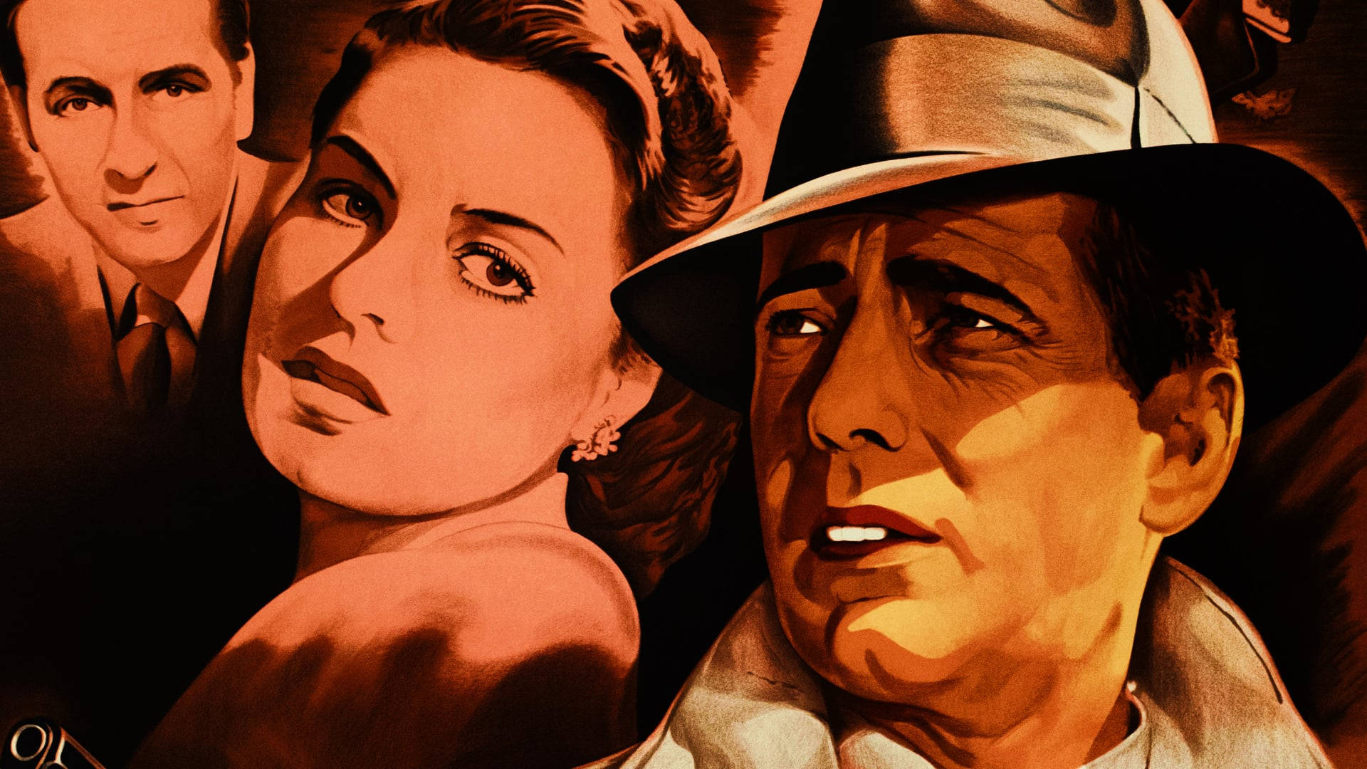 Casablanca Comic Art Tapet: Et farverigt tapet designet med inspiration fra erhvervet komikkunst. Wallpaper