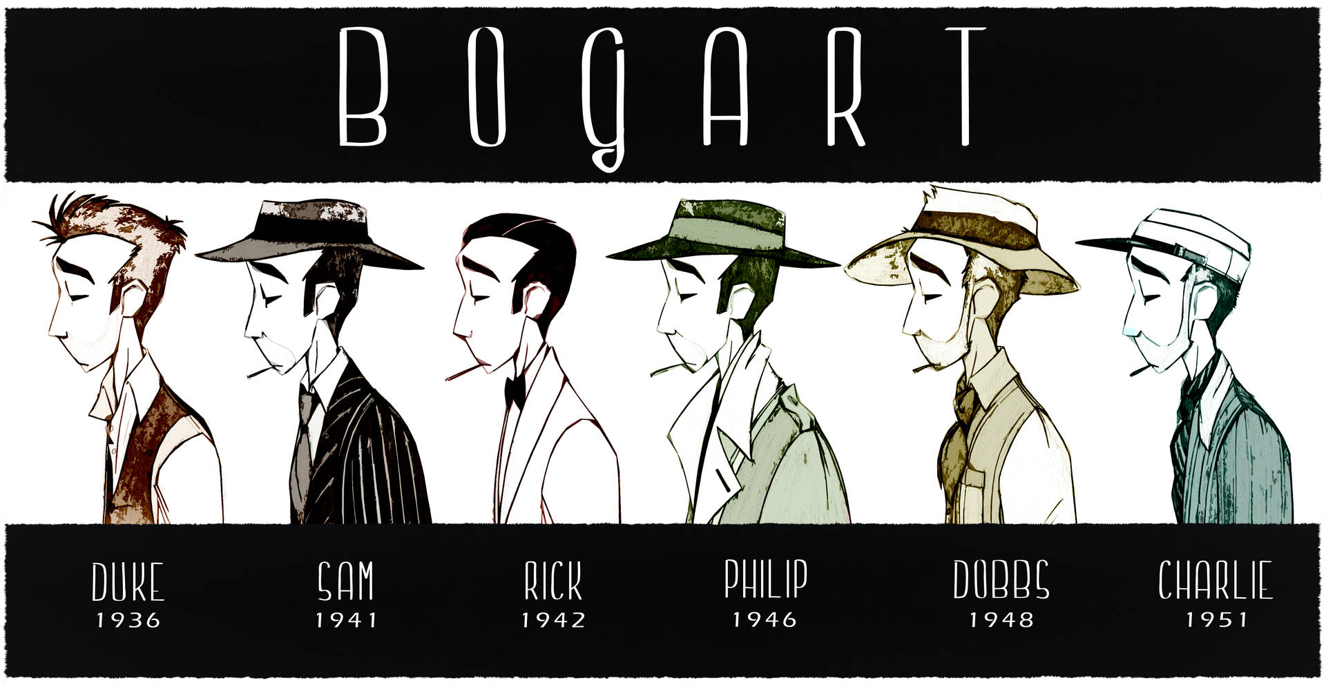 Casablanca Humphrey Bogart Illustration Wallpaper