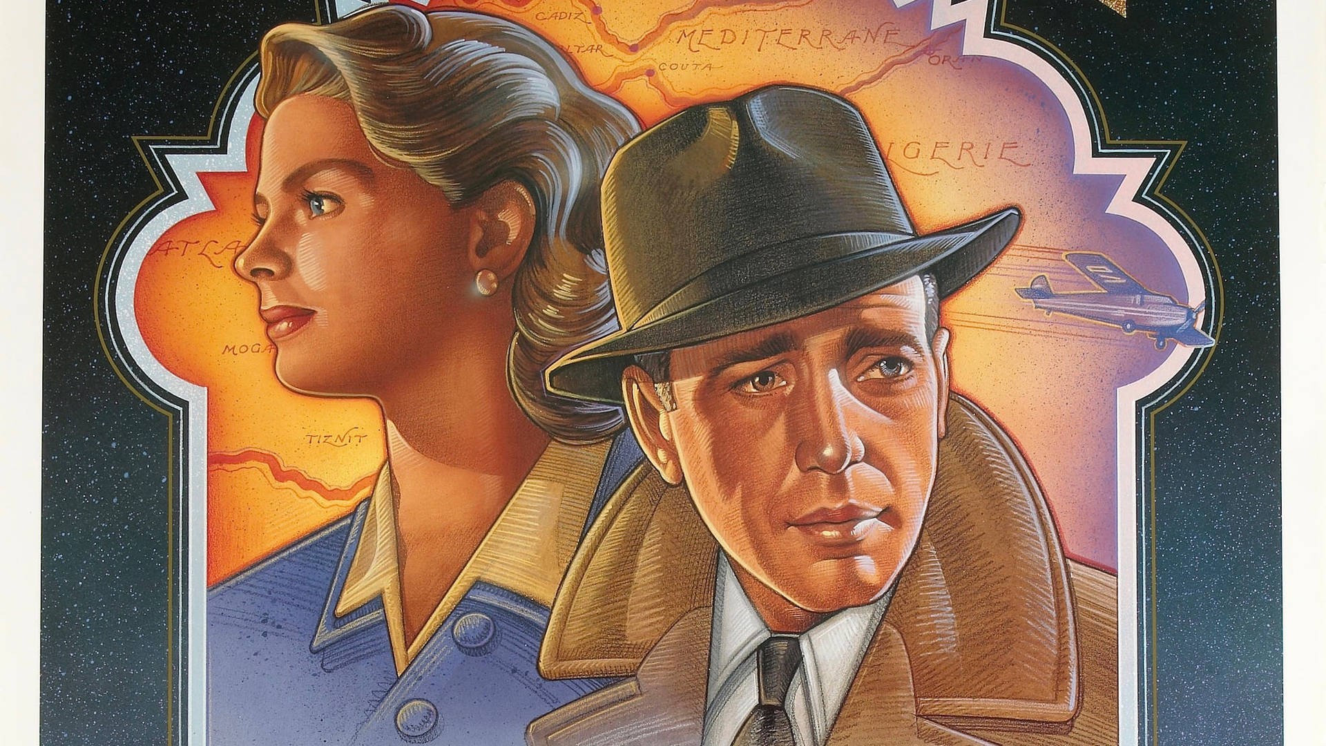 Casablanca Rick And Ilsa Artwork Wallpaper