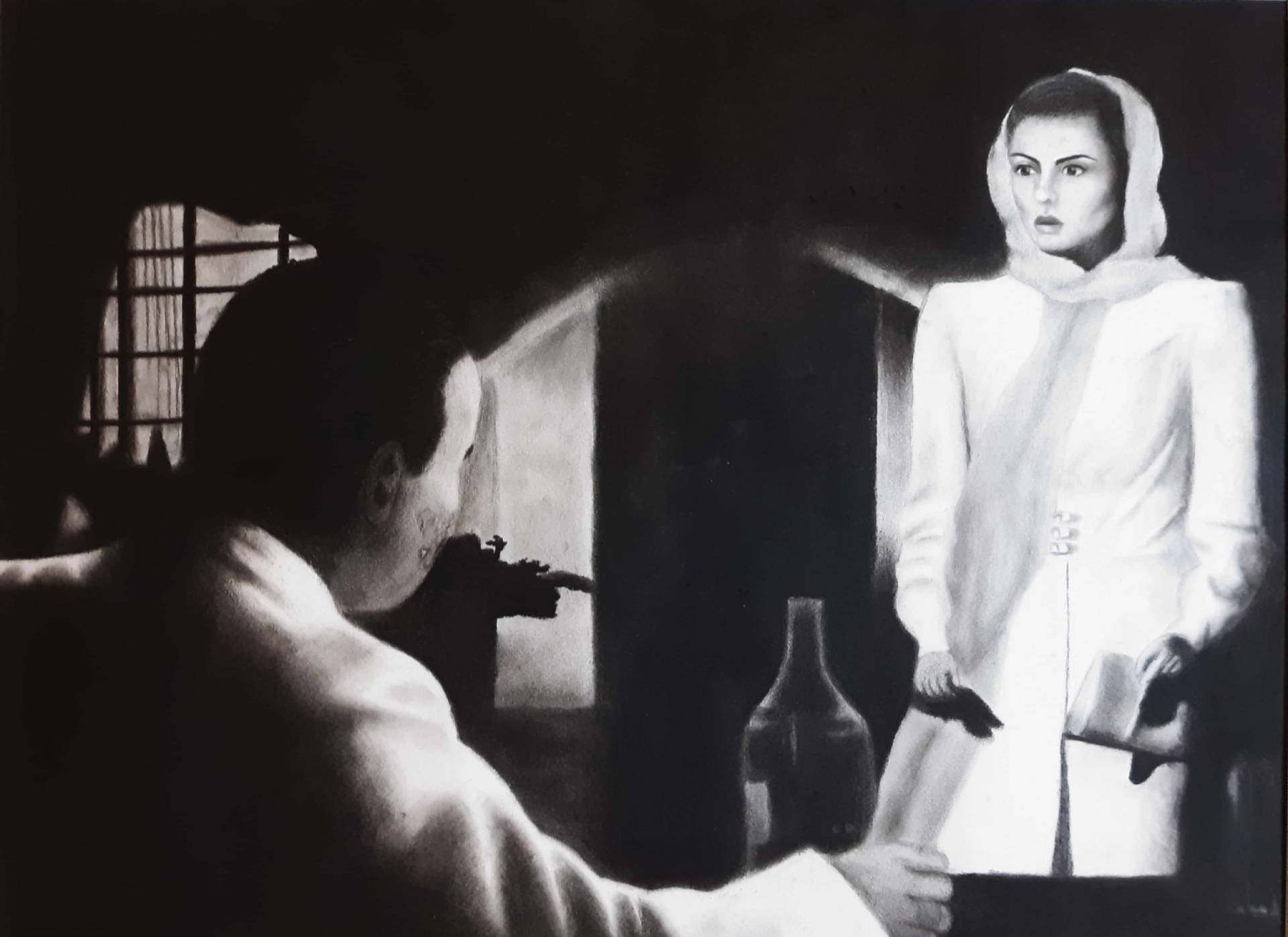 Casablanca Rick And Ilsa Encounter Wallpaper