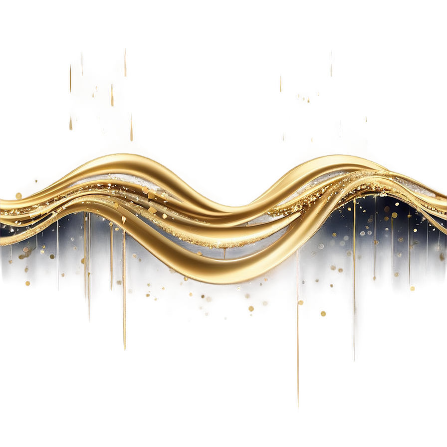 Cascading Gold Sparkle Waves Png Pgs PNG